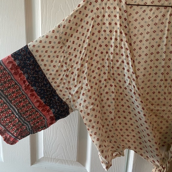 Patrons of Peace Crop Tie-Front Top - Picture 2 of 6